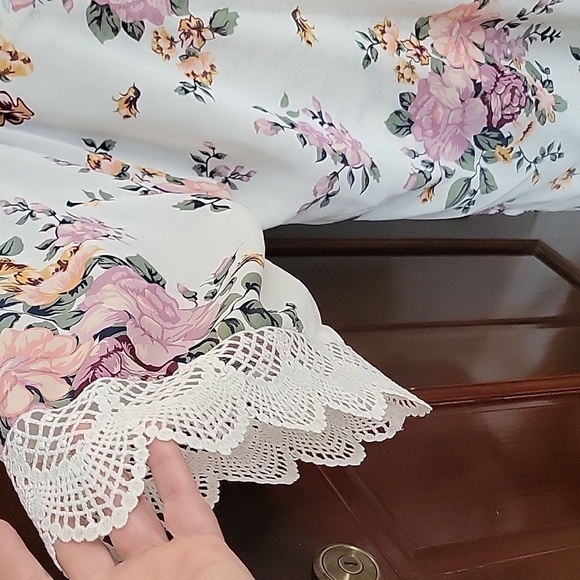 SHEER floral print open front kimono size XL - Picture 2 of 4